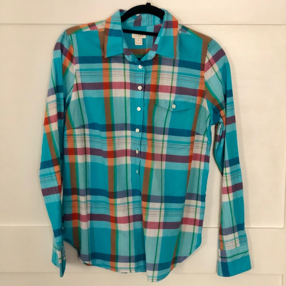 J-Crew Plaid Button Down Pullover - image 4